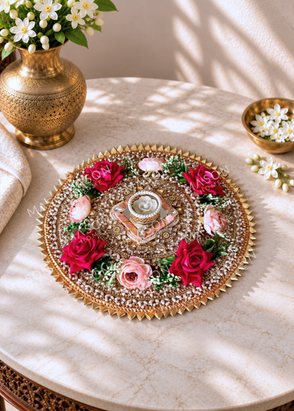 Festive Royal Rose I Artificial Rangoli