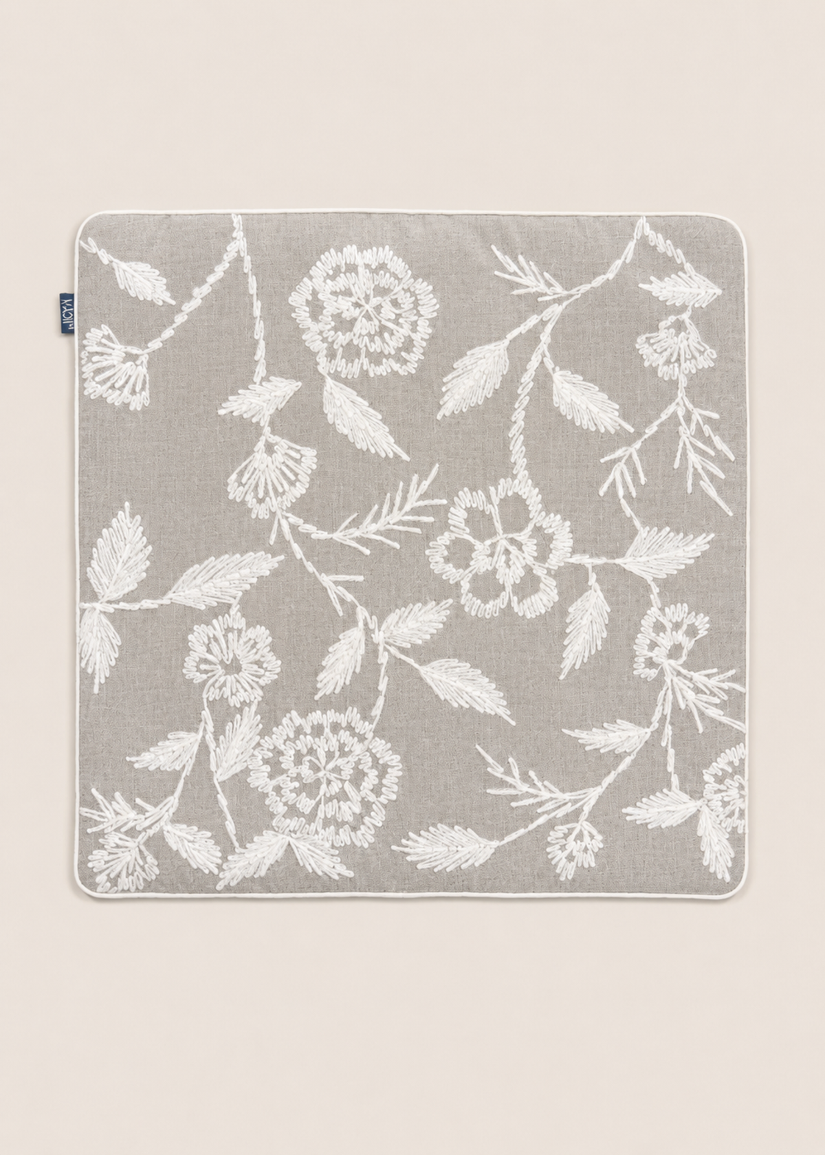 Grey Jasmine Cushion Cover