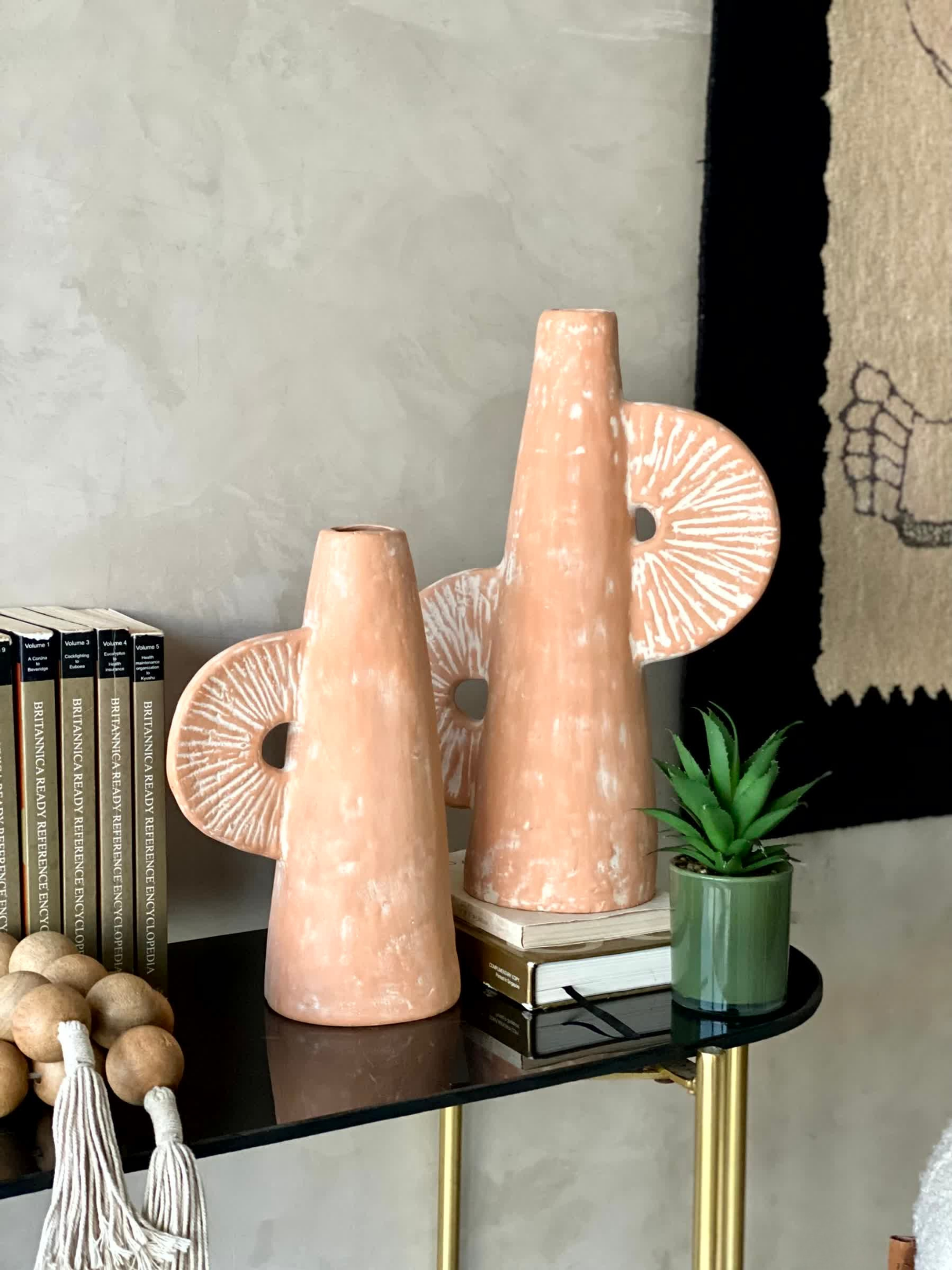 Terracotta Scallop  Vase - Small