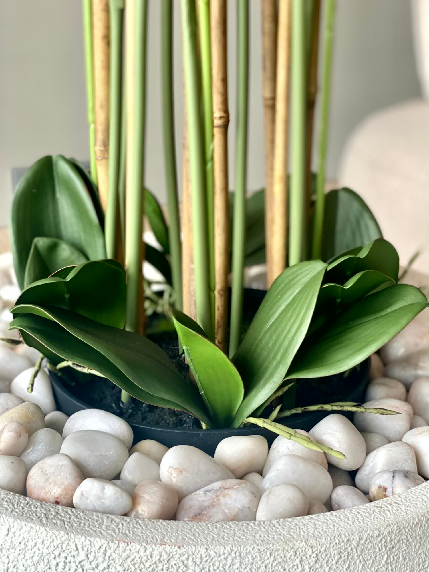 Artificial White Orchid Bloom Plant - 5 Feet