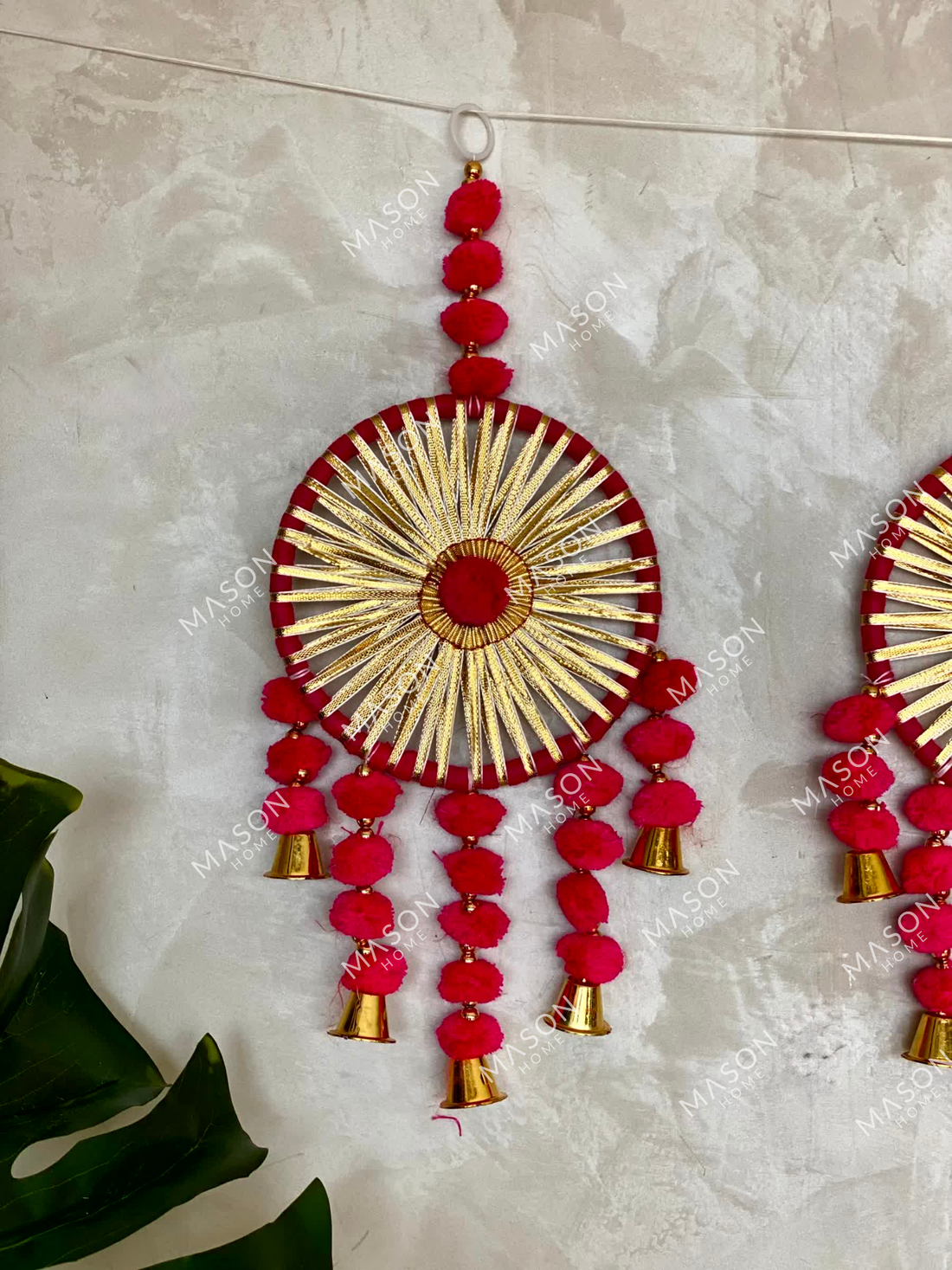 Festive Phulkari Latkan- Set of 2 (Pink)