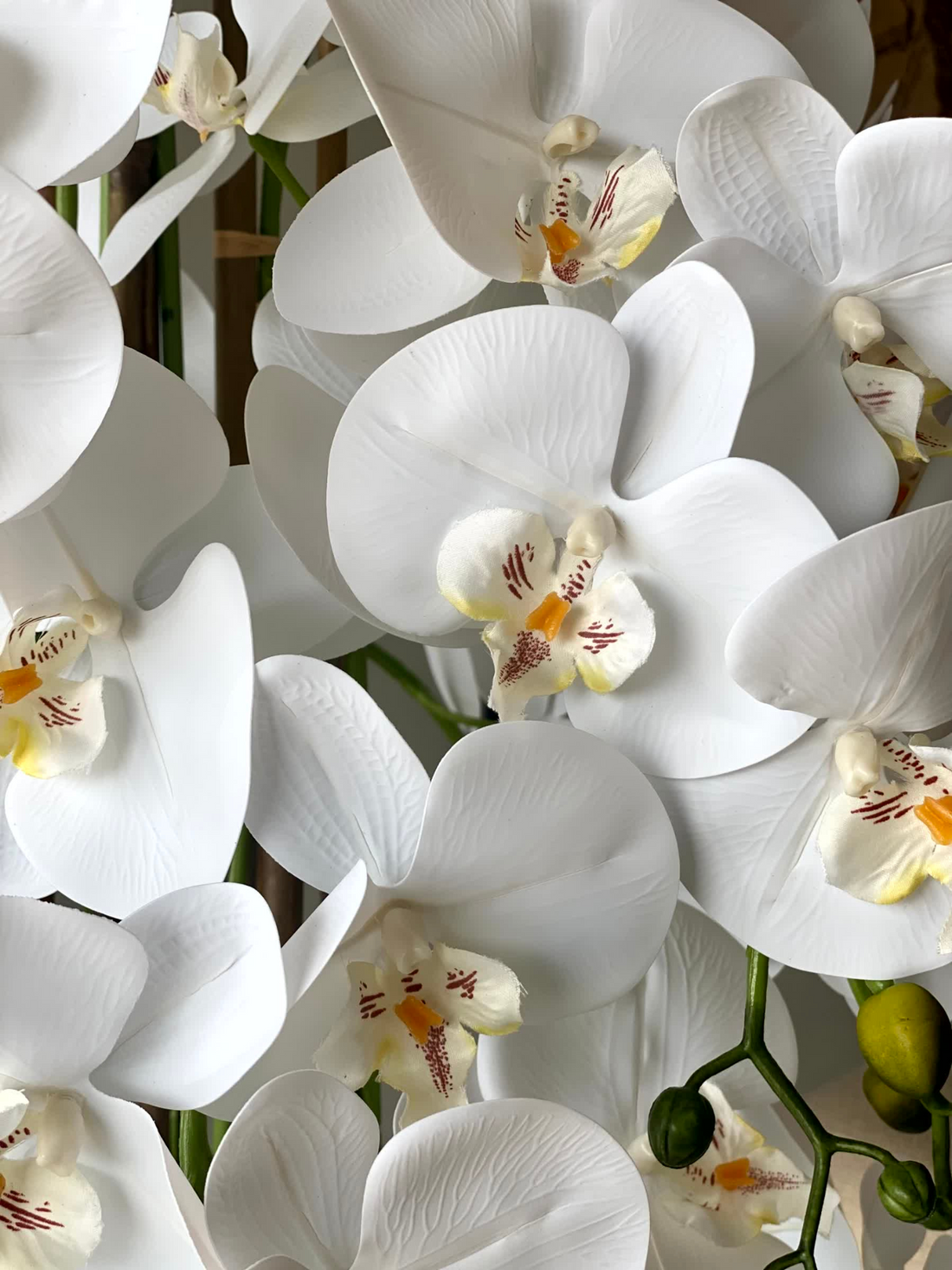 Artificial White Orchid Bloom Plant - 5 Feet