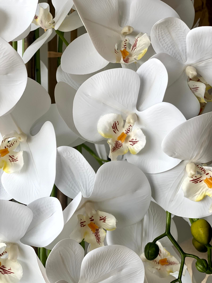 Artificial White Orchid Bloom Plant - 3 Feet