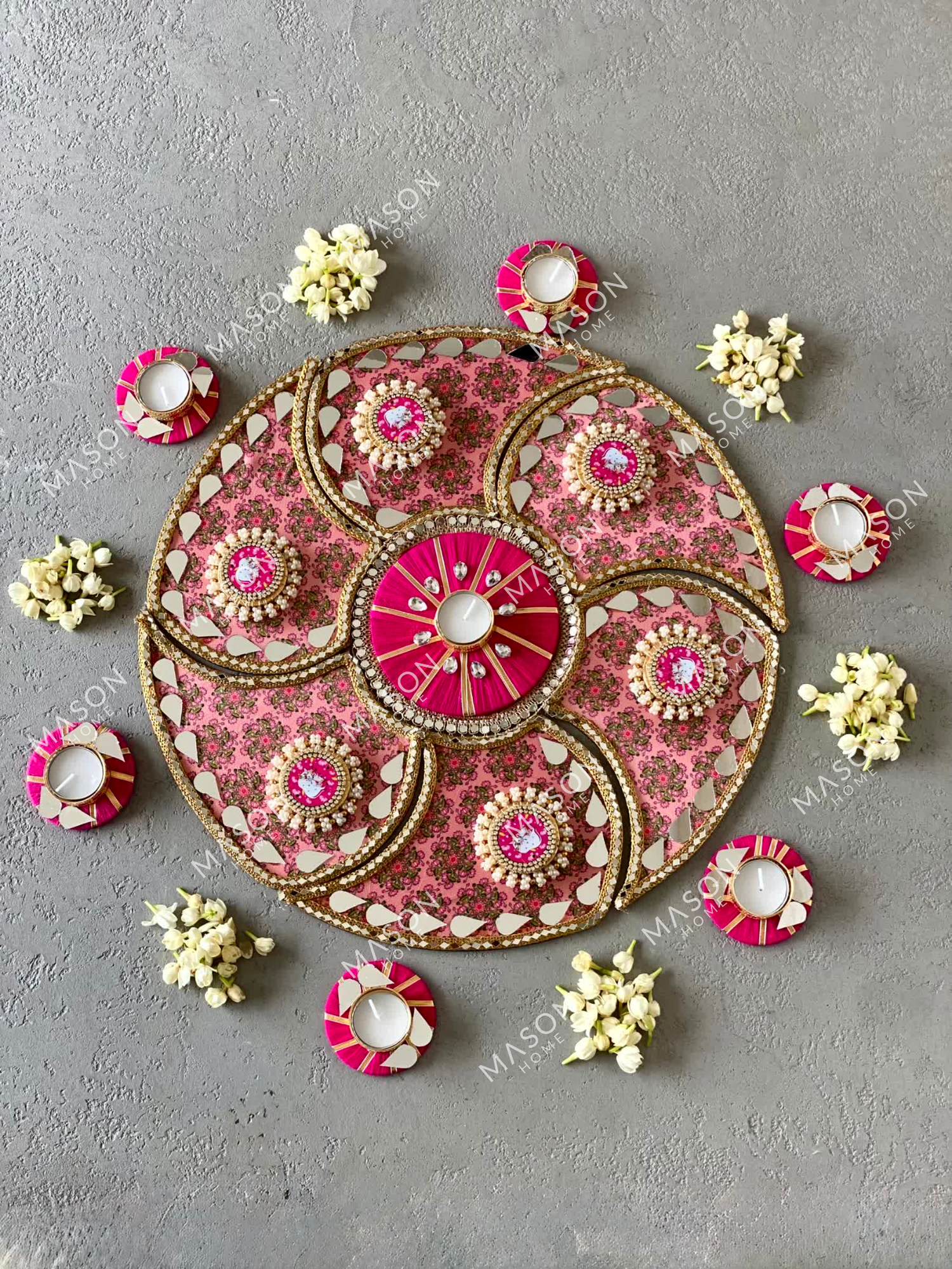 Festive Blush Gleam Rangoli