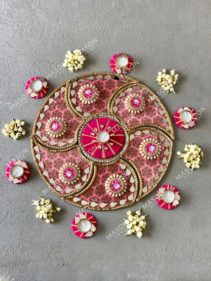 Festive Blush Gleam Rangoli