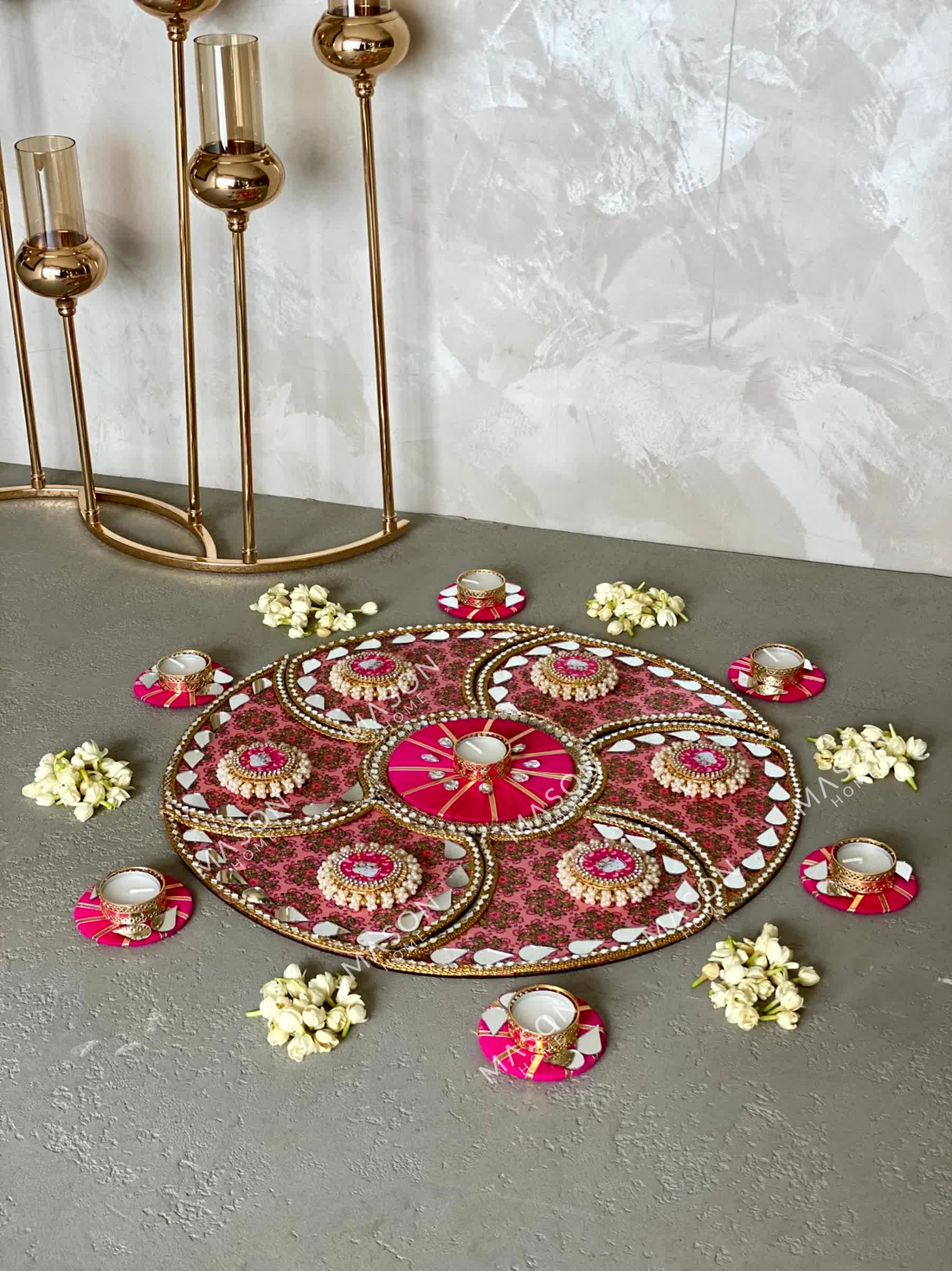 Festive Blush Gleam Rangoli