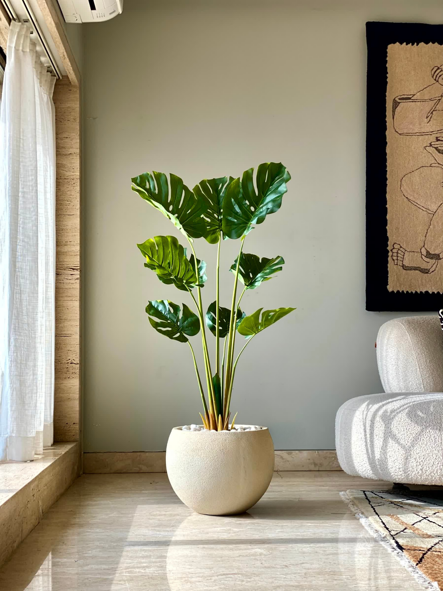 monstera design Artificial Evergreen Monstera Plant