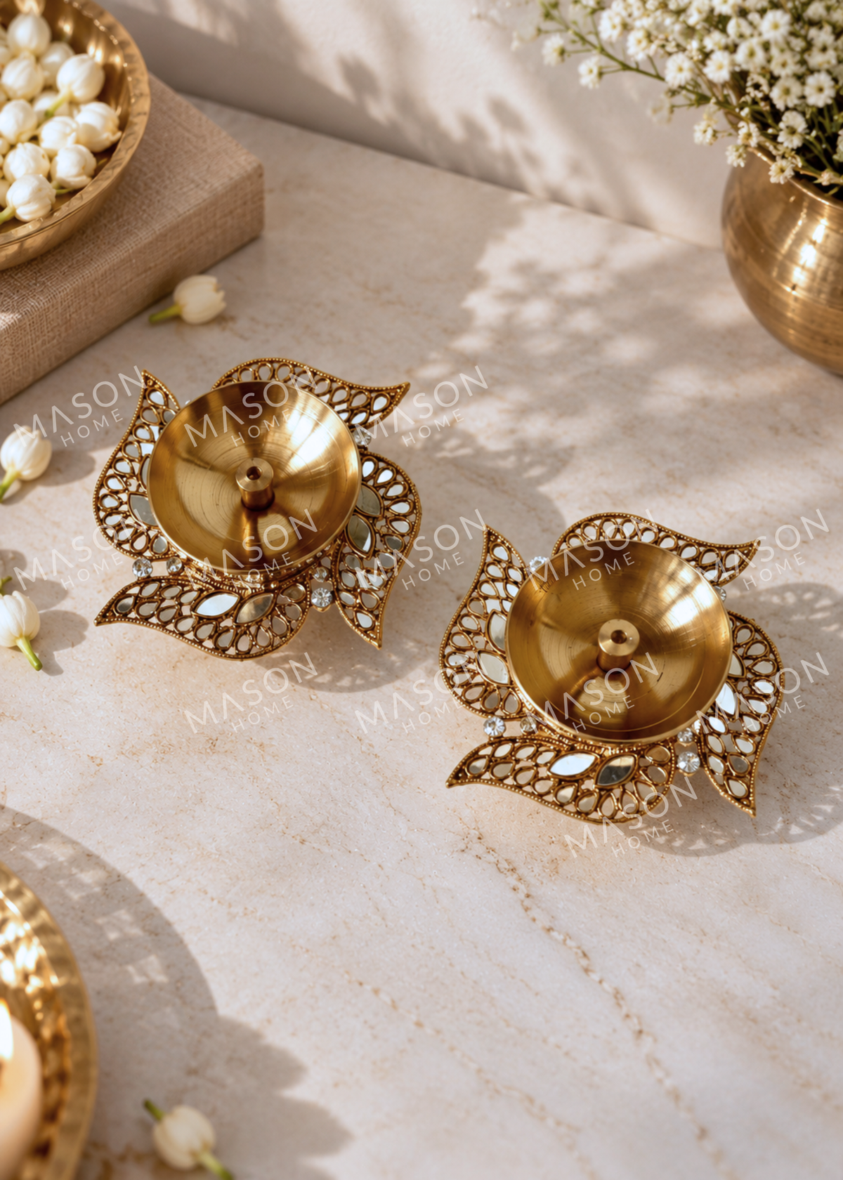 Festive Shubh Swastik Diya – Set of 2