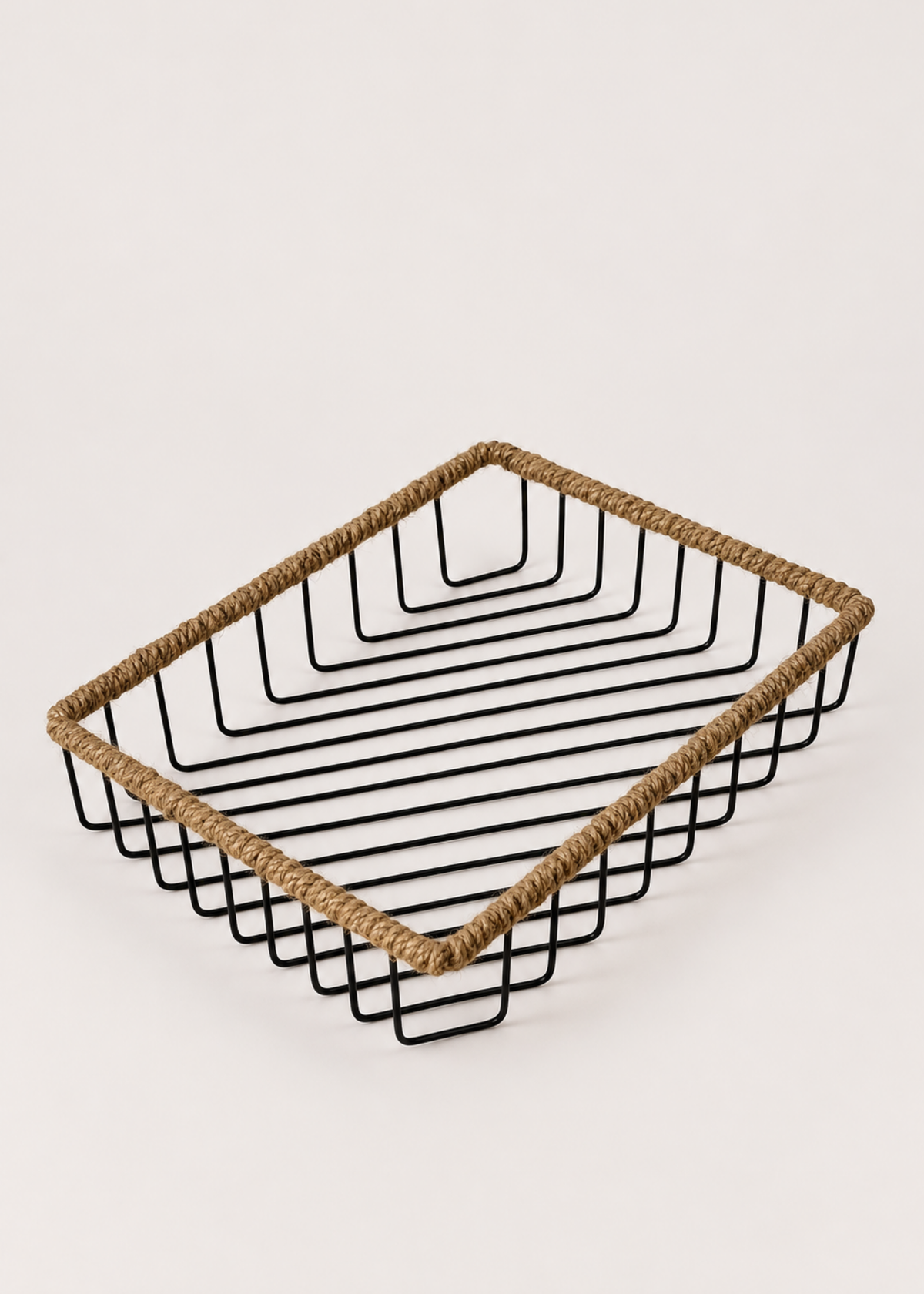 Koa Rectangular Jute Wire Basket