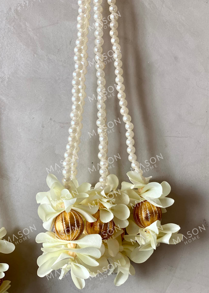 Festive Shahana Floral Latkan White - Set of 6