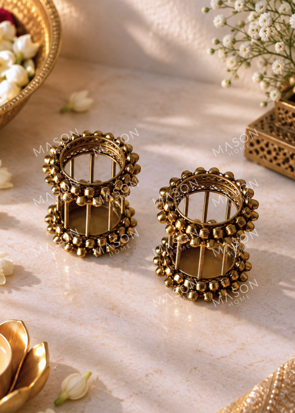 Festive Stellar Gold Diya – Set of 2