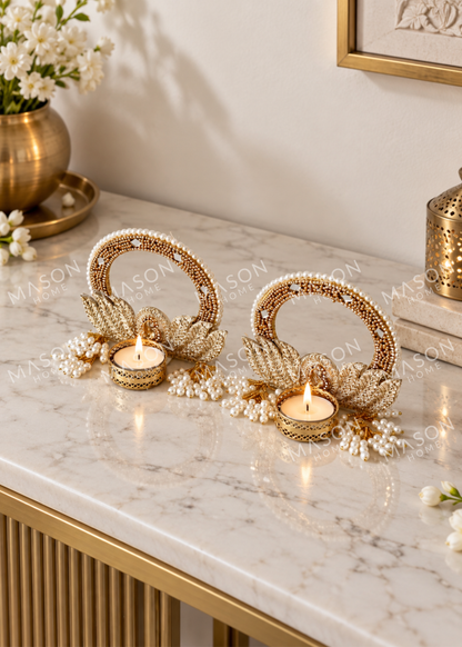 Lumi Pearl Tealight Holder - Set of 2