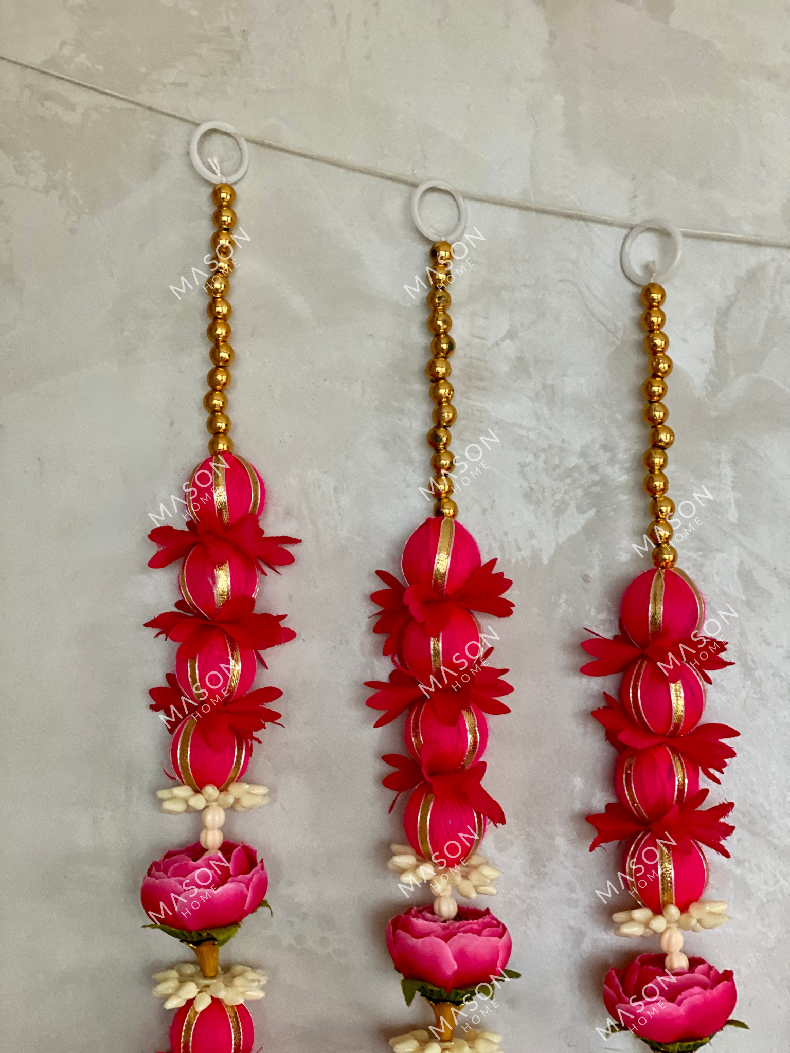 Festive Meher Bloom Latkan - Pink (Set of 5) Medium
