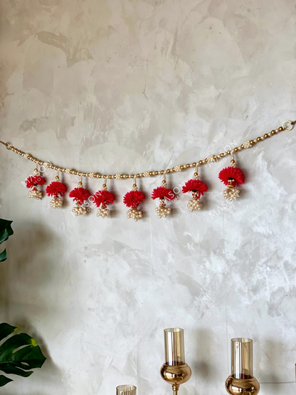 Festive Scarlet Pearl Bloom Toran