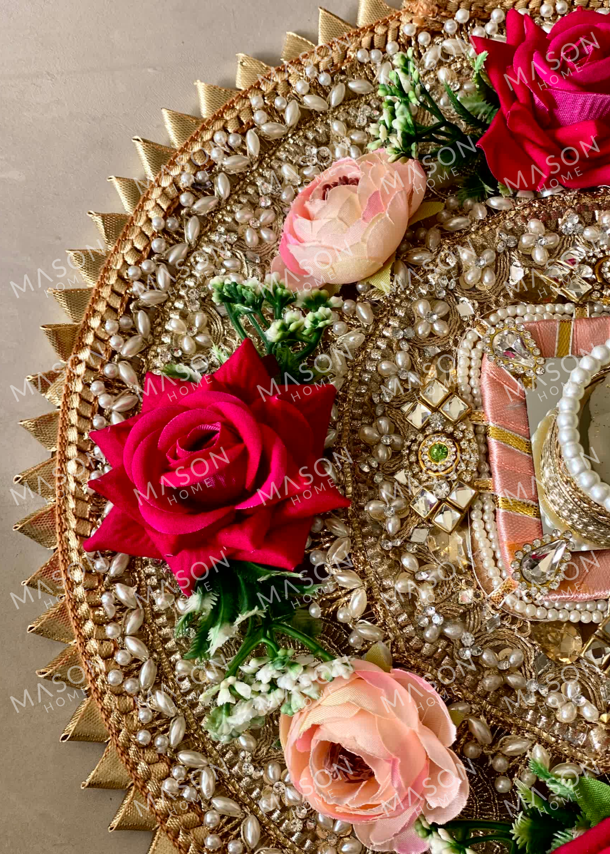 Festive Royal Rose I Artificial Rangoli