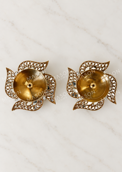 Festive Shubh Swastik Diya – Set of 2