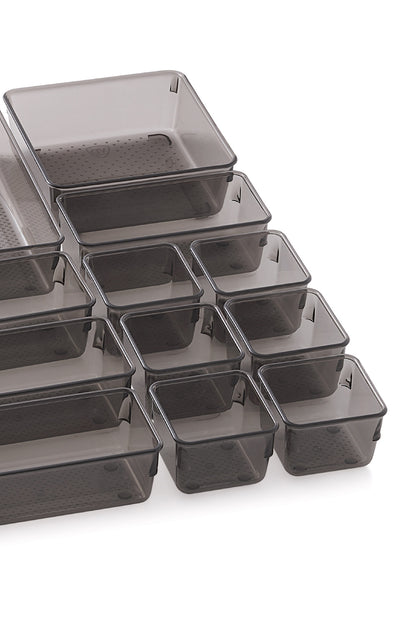 Black Multi-functional Storage Organizers  - Set Of 16