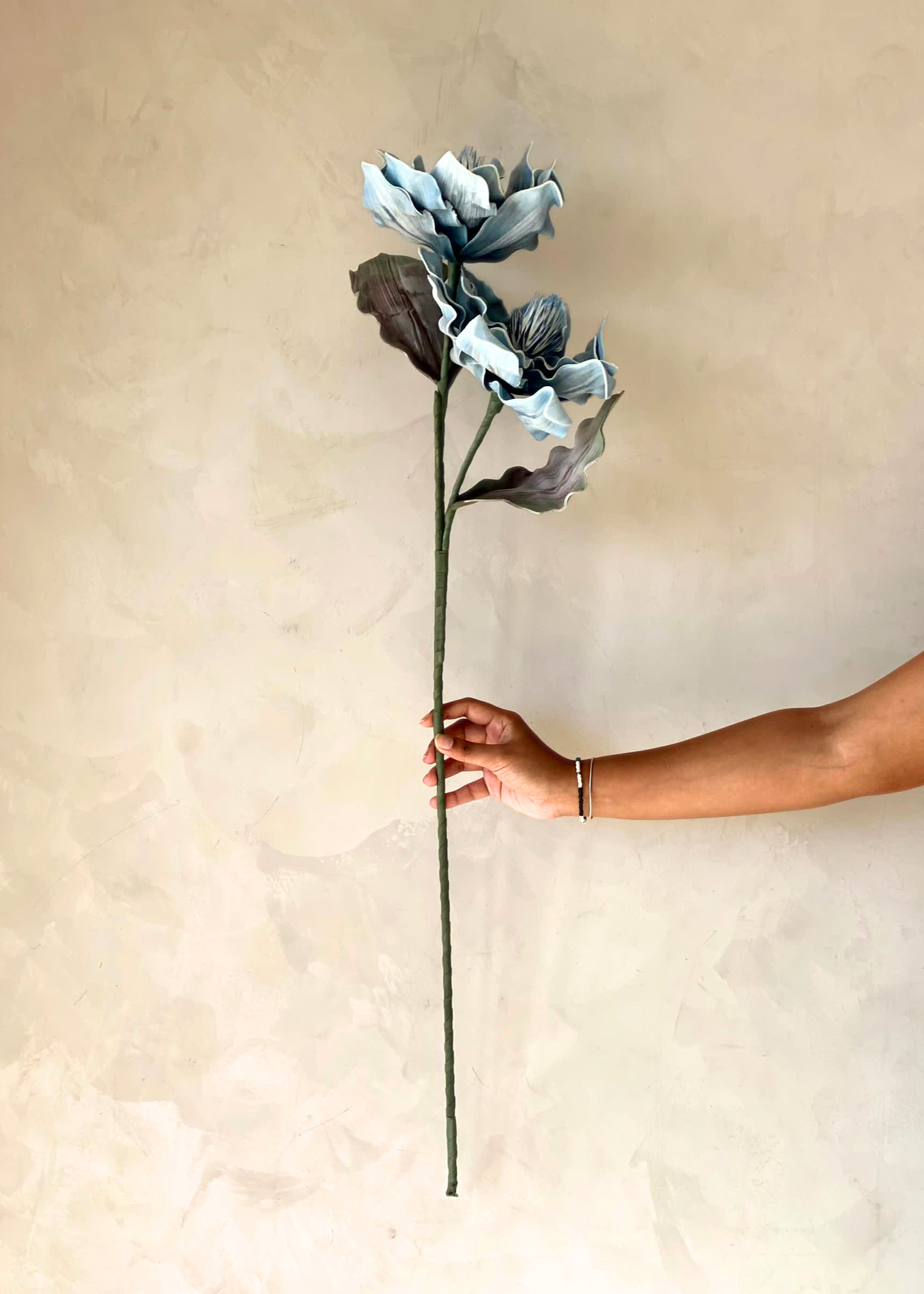Artificial Dahlia Flower Stem  -  Blue Ombre (One Stem)