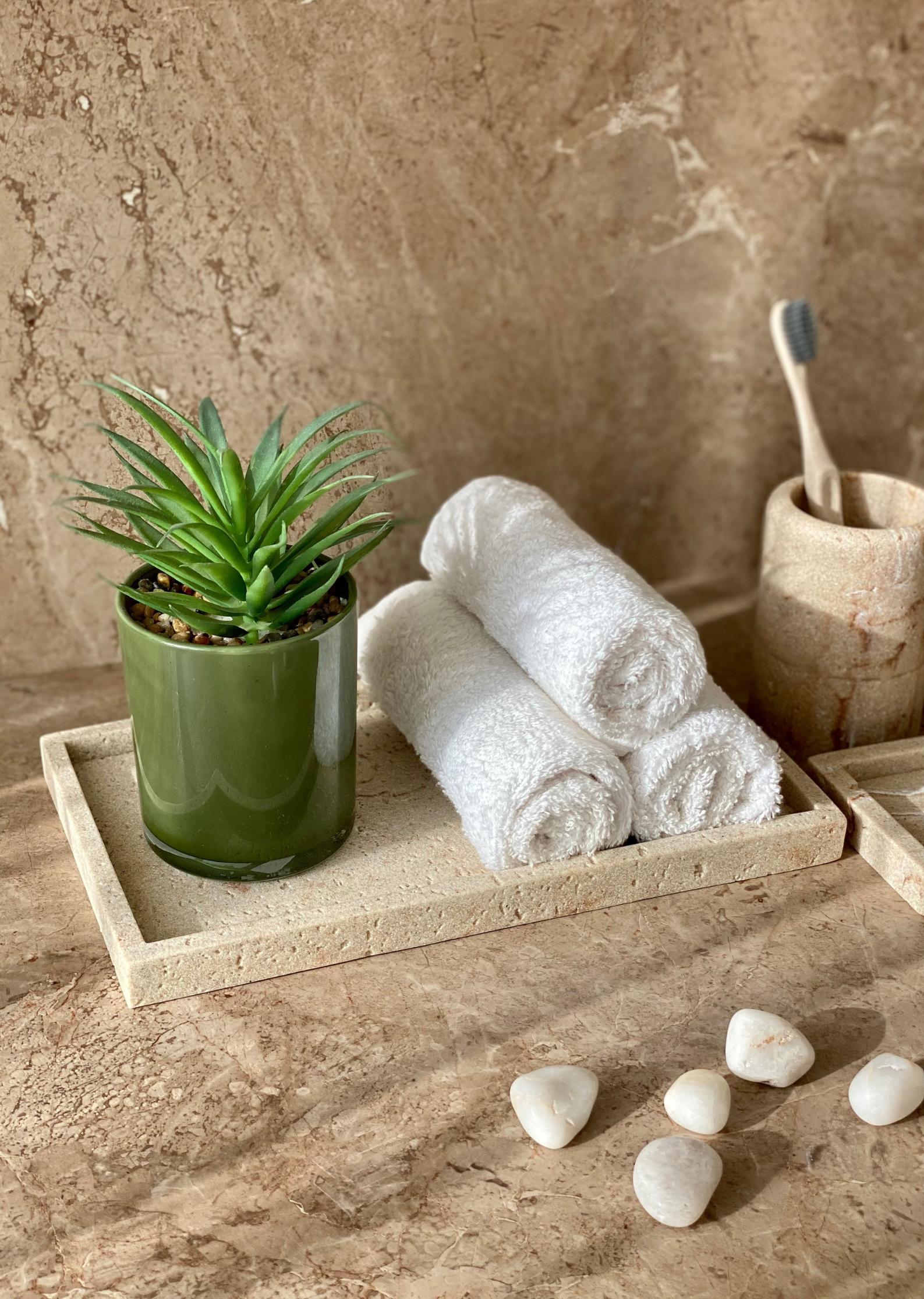 Carrara Bathroom Set - Beige (Set of 3)