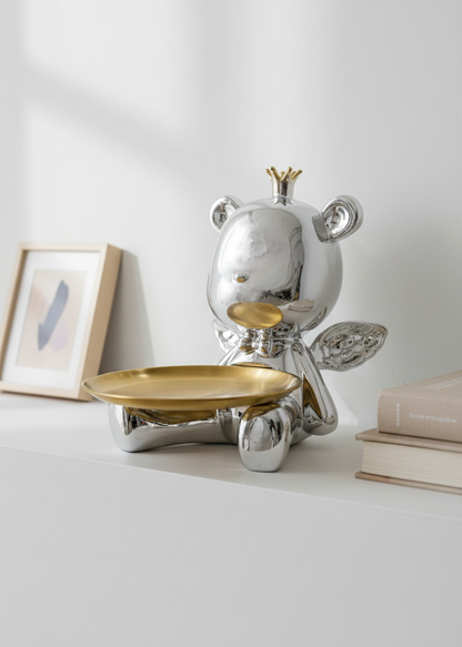 Chrome Bear Trinket Tray