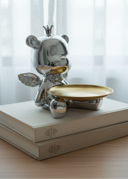 Chrome Bear Trinket Tray