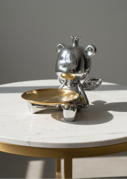 Chrome Bear Trinket Tray