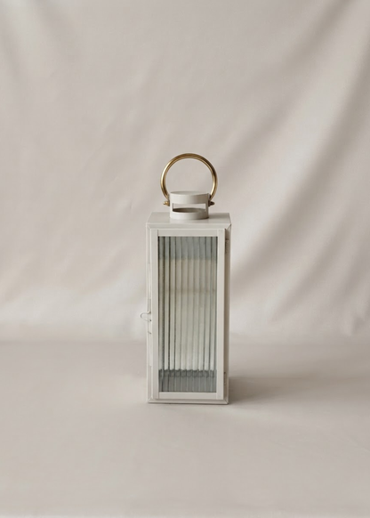 Vellora Beige &amp; Gold Lantern - Medium