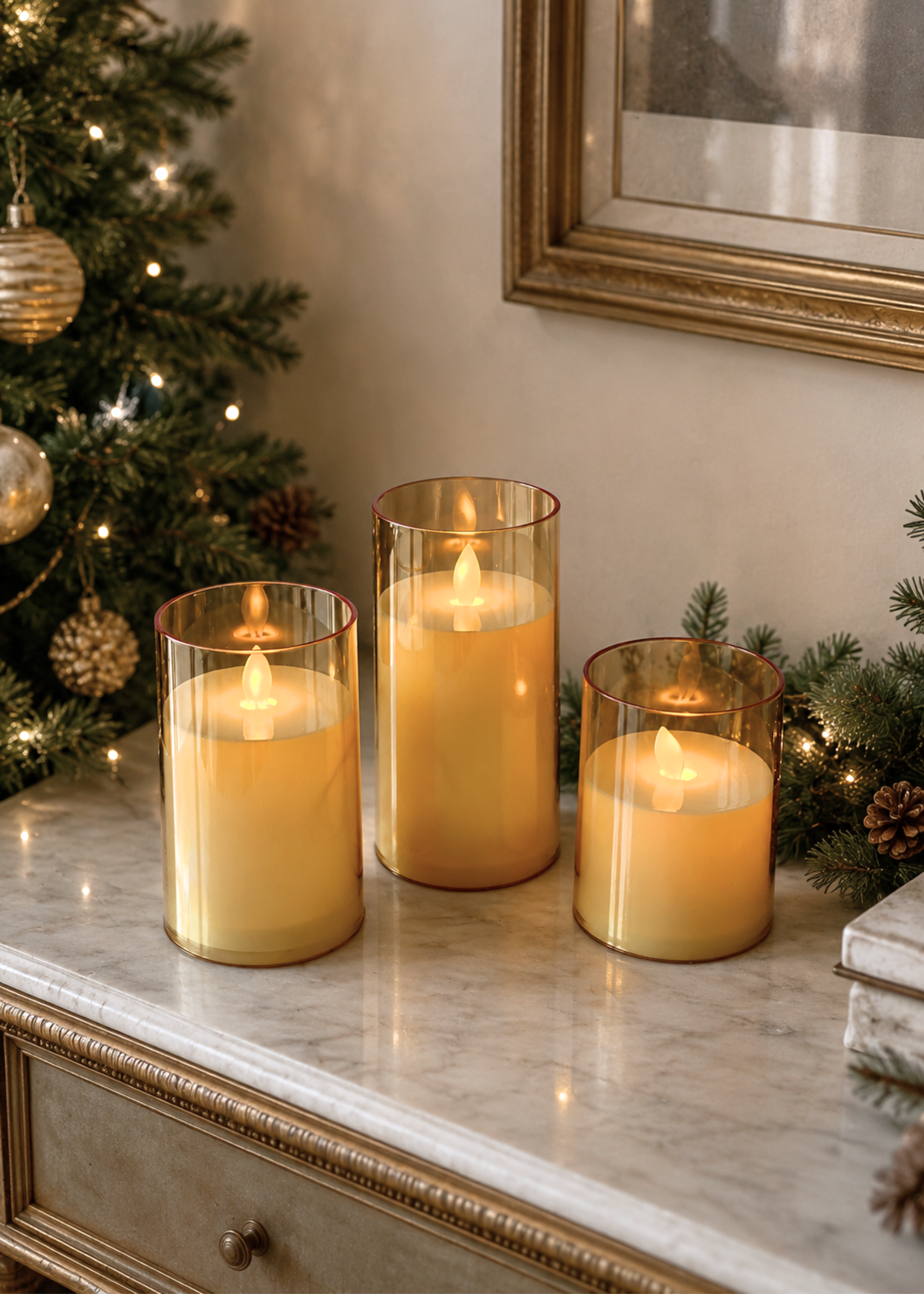 LED Glass Candle - Small