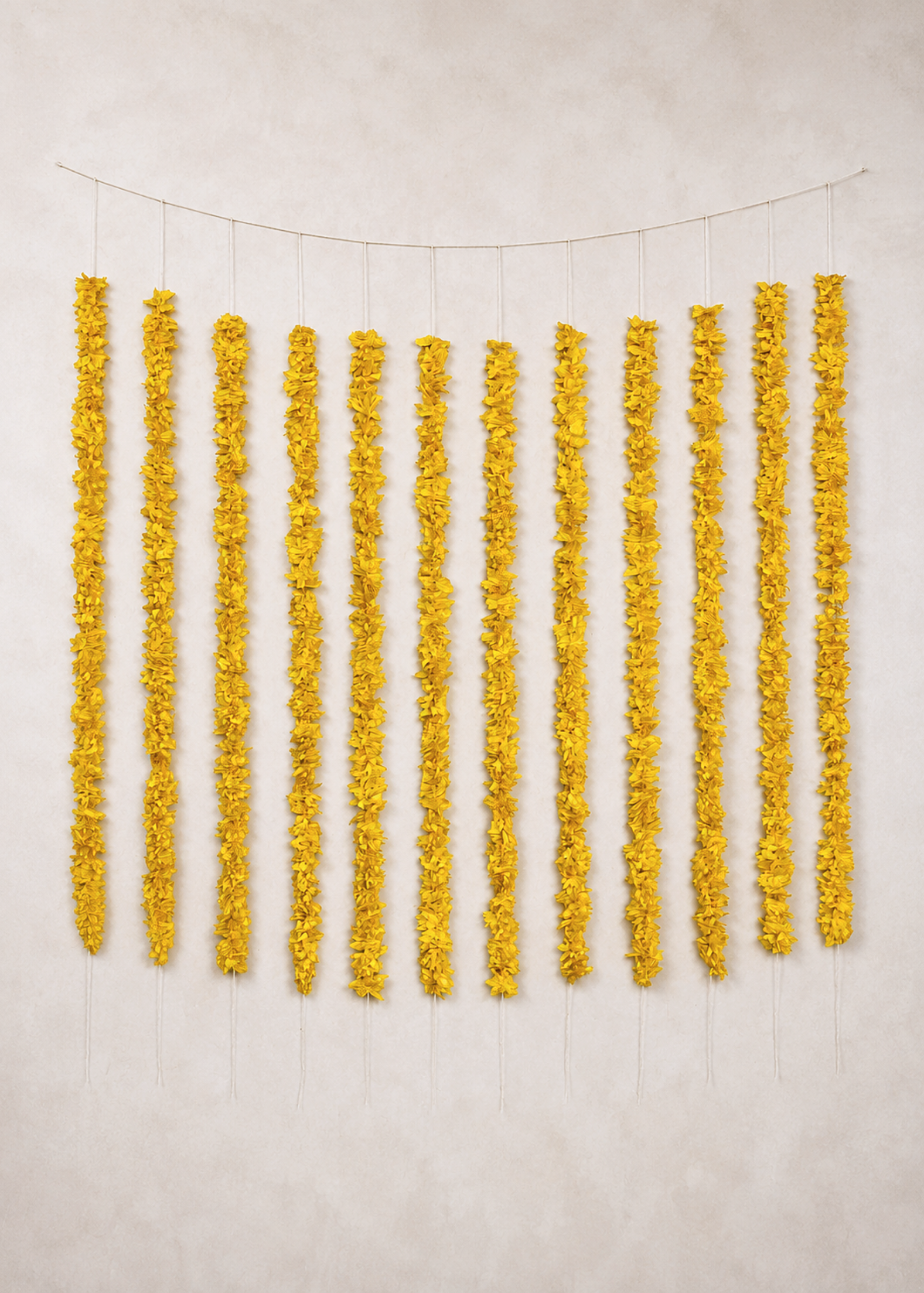 Decorative Artificial Yellow Gajra - Set Of 12 (3 Feet)
