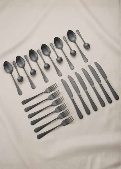 Black Cutlery Set - 24pcs