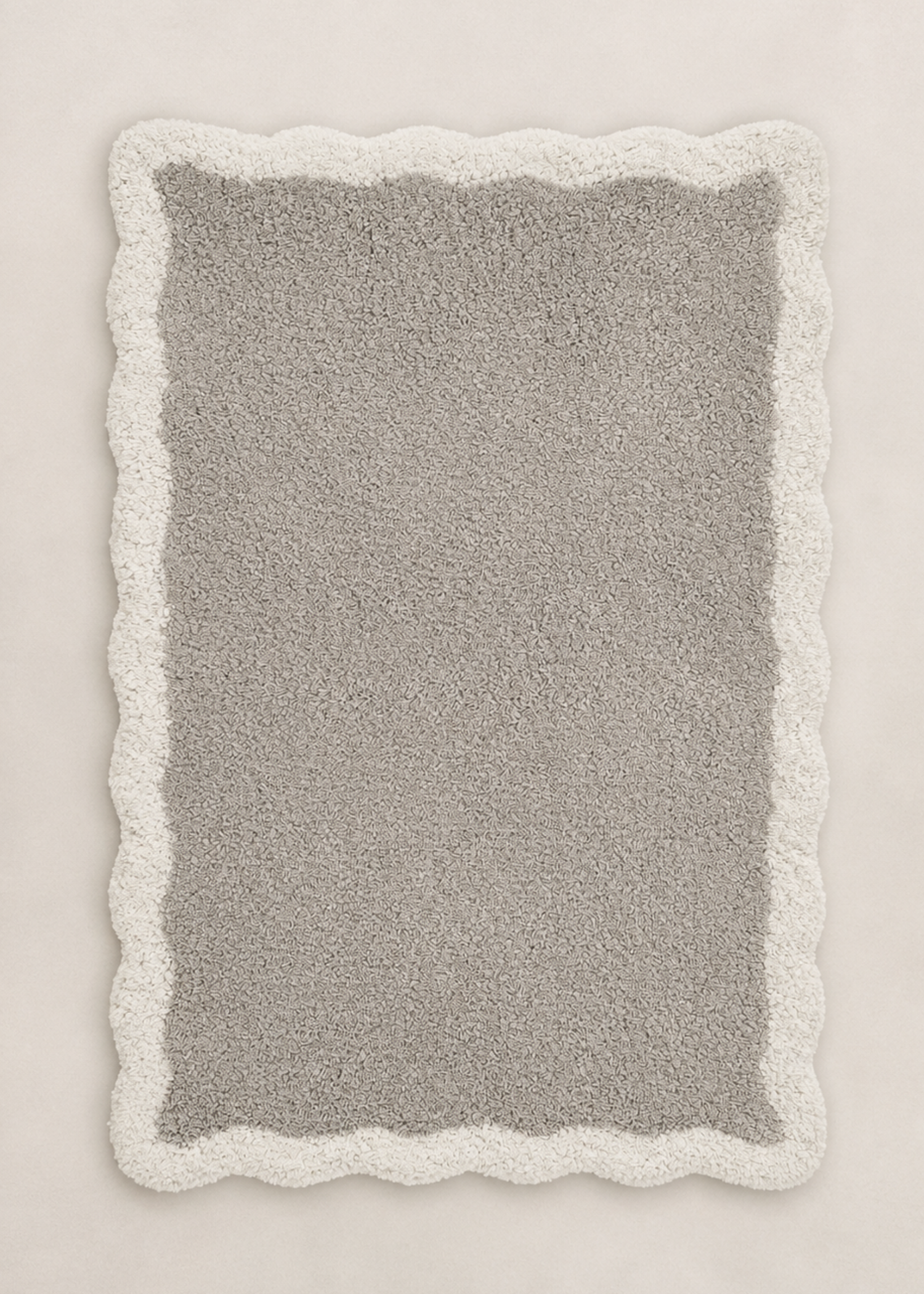 Scallia Anti Slip - Tufted - Cotton Bath Mat - Grey - 60 x 40 cm