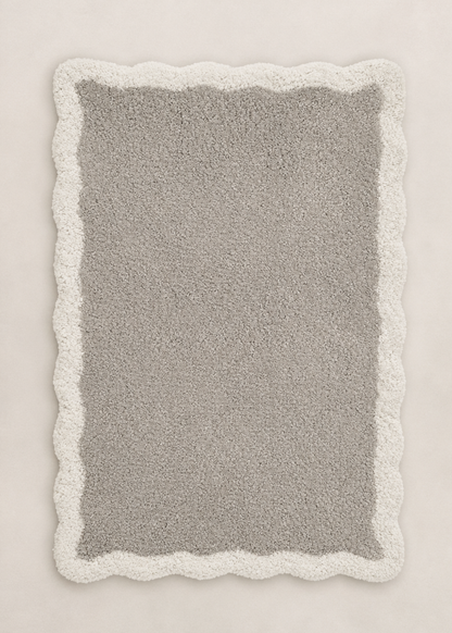 Scallia Anti Slip - Tufted - Cotton Bath Mat - Grey - 60 x 40 cm