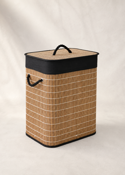 Baskora Laundry  Basket - Black &amp; Brown