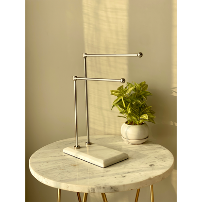 Melrose Hand Towel Stand - White &amp; Silver