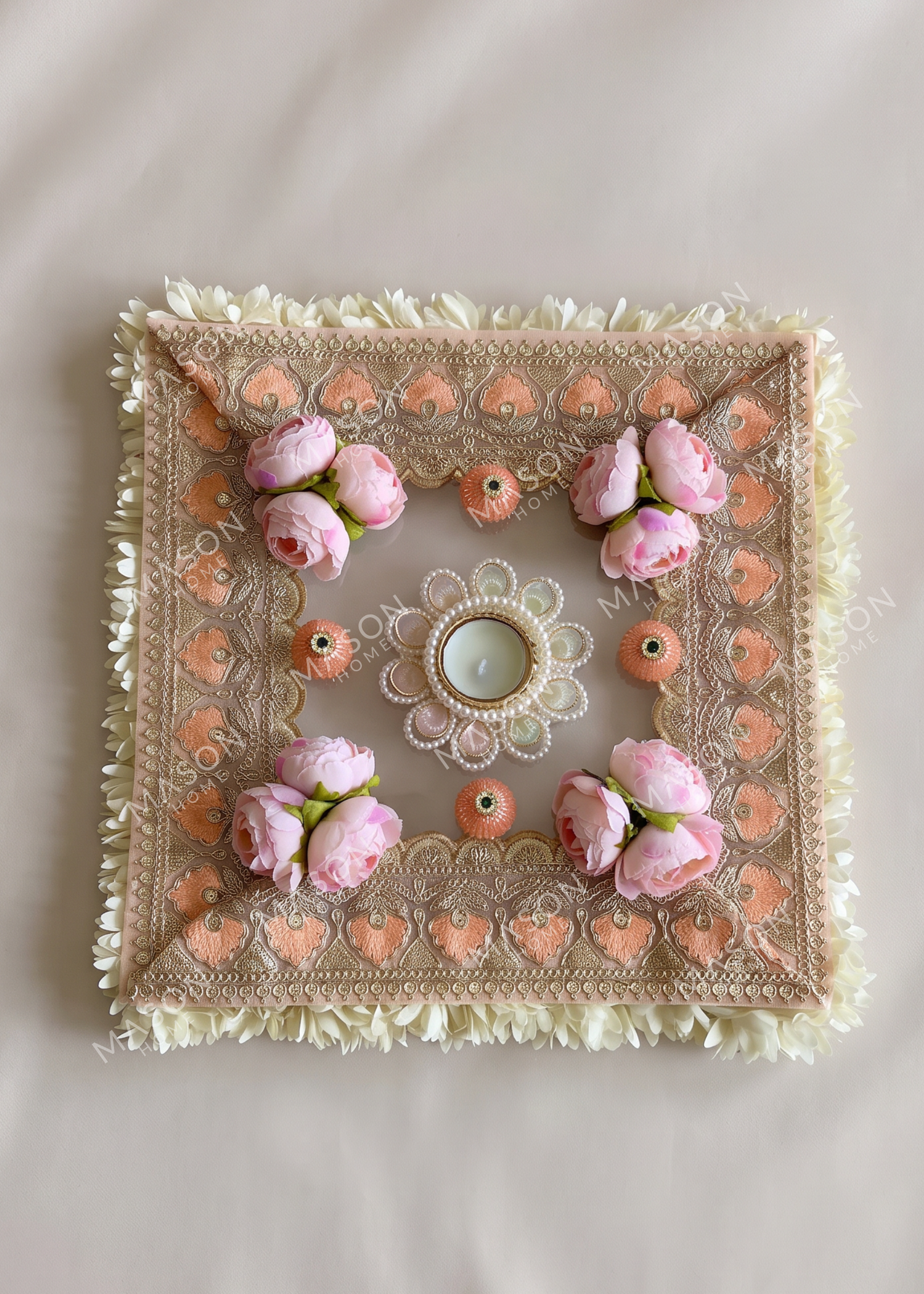 Festive Peach Blossom Rangoli