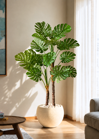 Artificial Dual Monstera Plant - 4 Feet