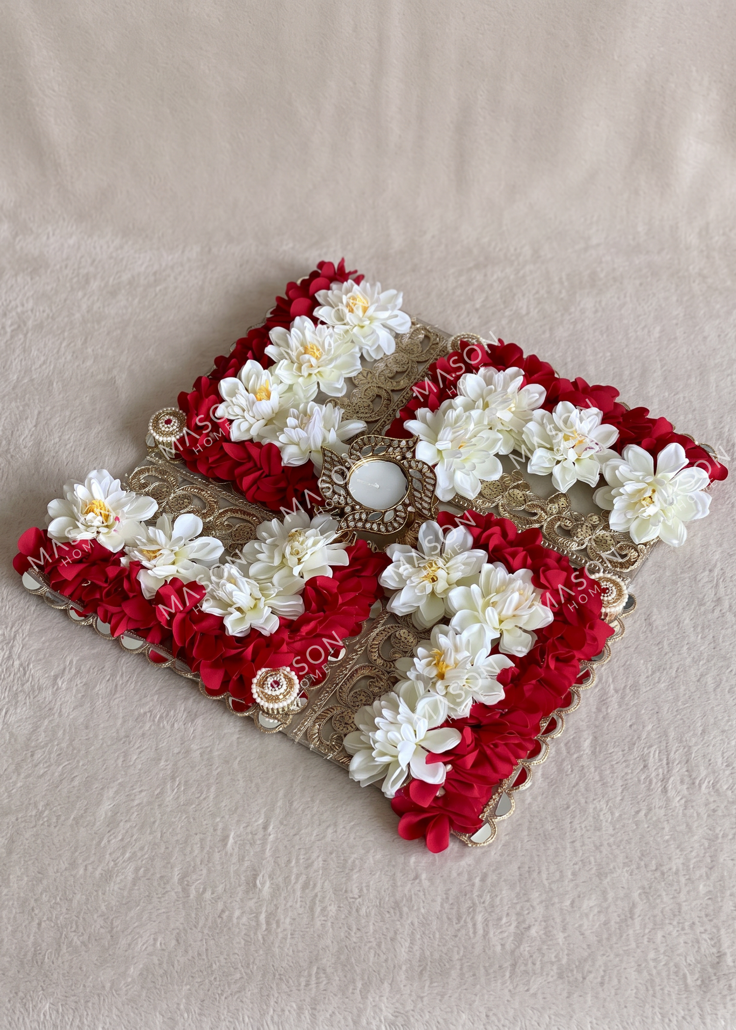 Festive Floral Swastik Rangoli