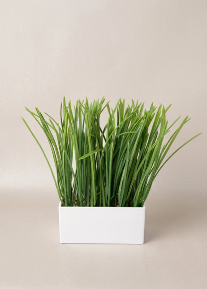 Artficial Grass Plant (White Pot)