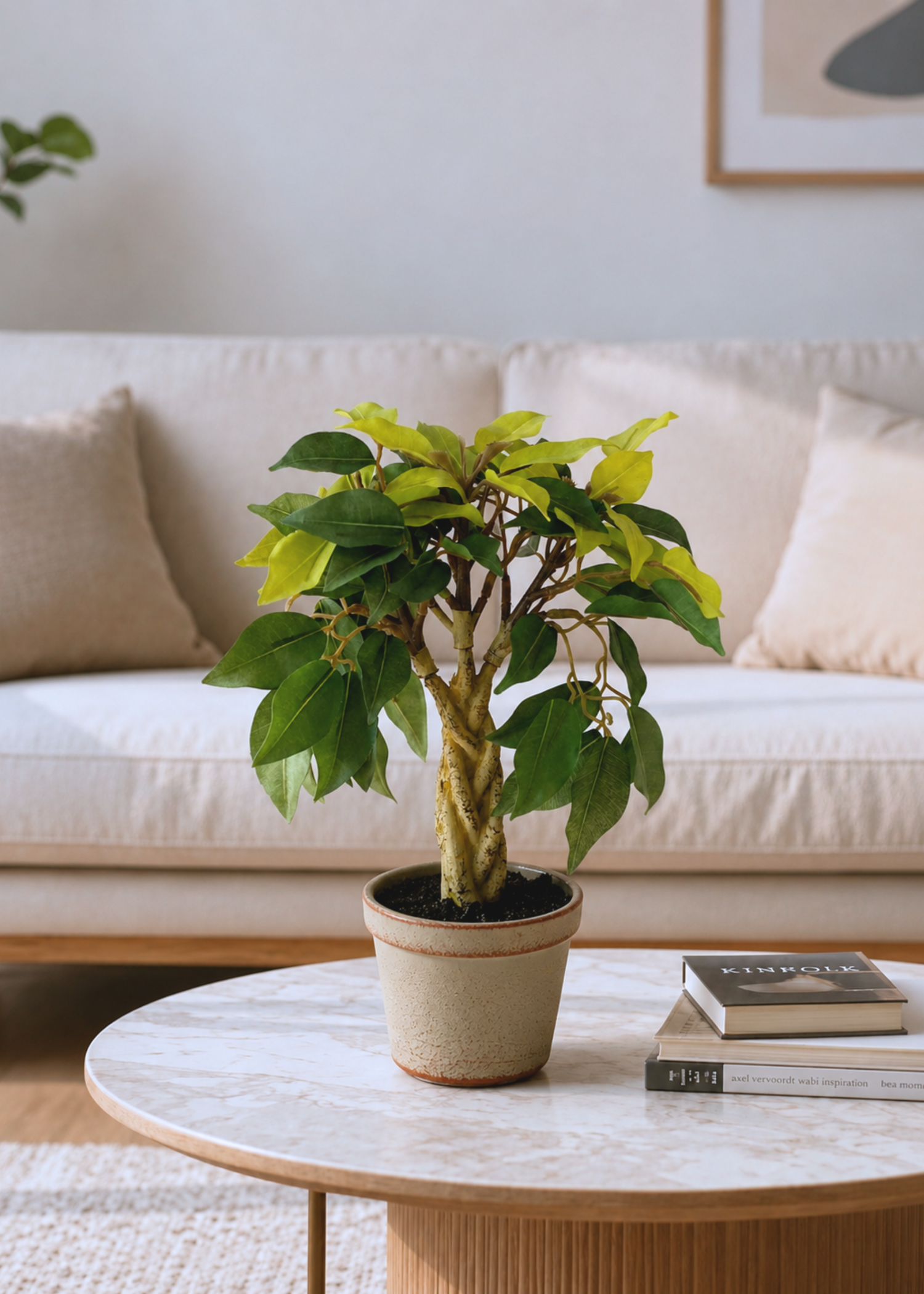 Artificial Croton Bonsai Plant – 1.3 Feet