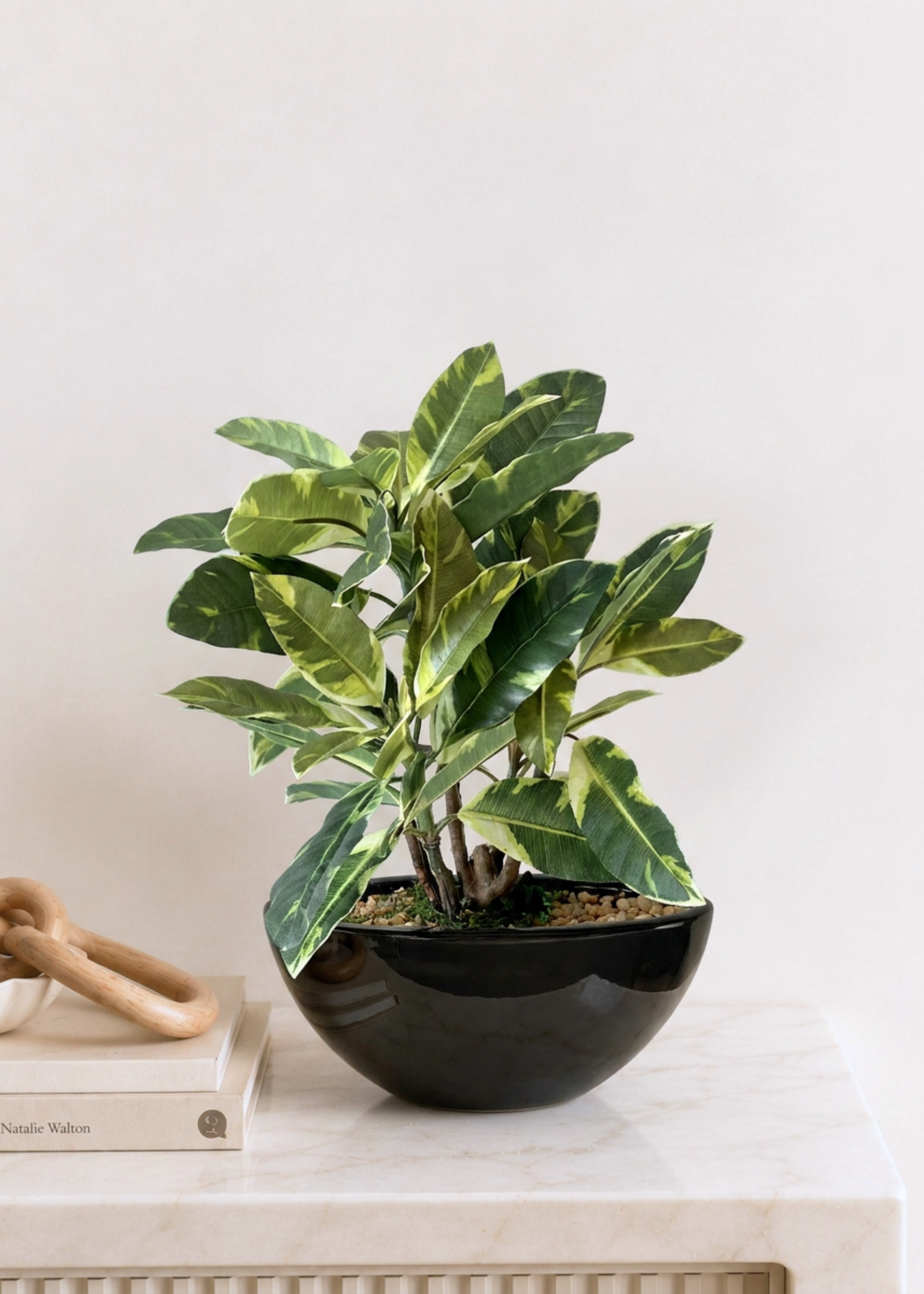 Artificial White Quercus Plant - 1 Feet