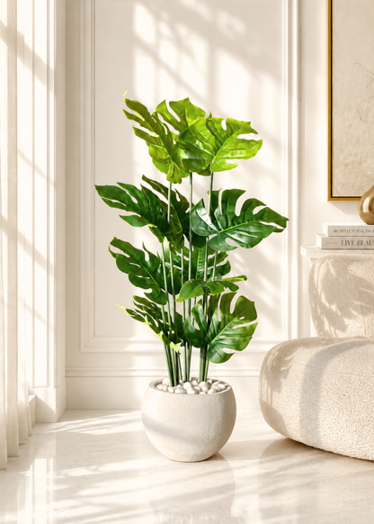 Artificial Lush Monstera Plant - 4 Feet