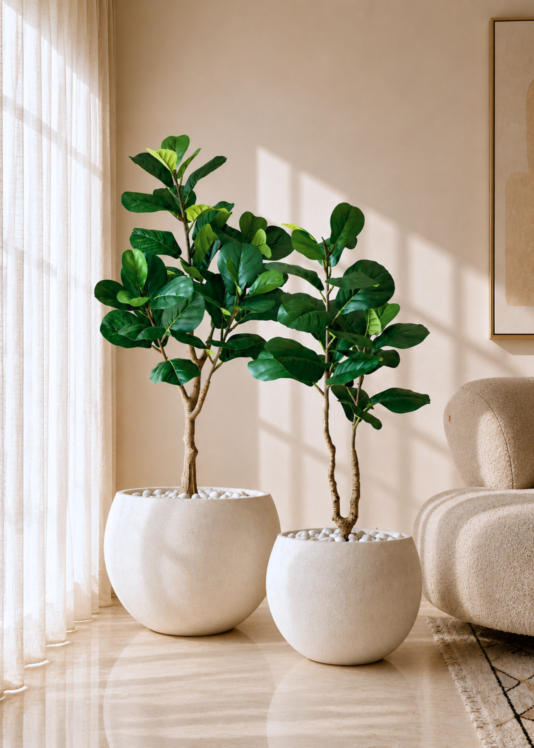 Artificial Natura Fiddle Leaf Plant - 4.3 Feet