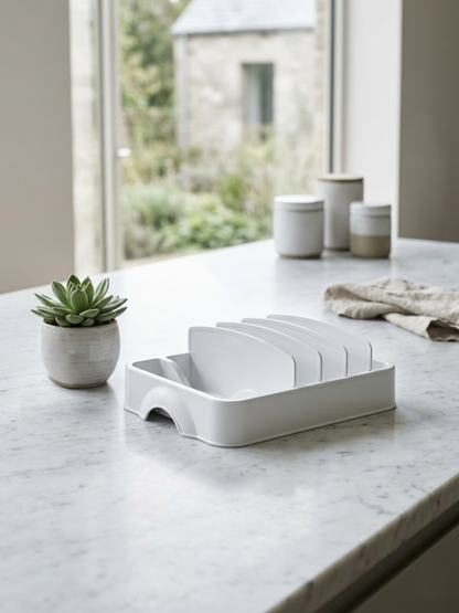 Food Container Lid Organizer - White