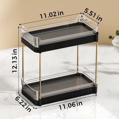 Two Tier Pullout Storage Rack - Black