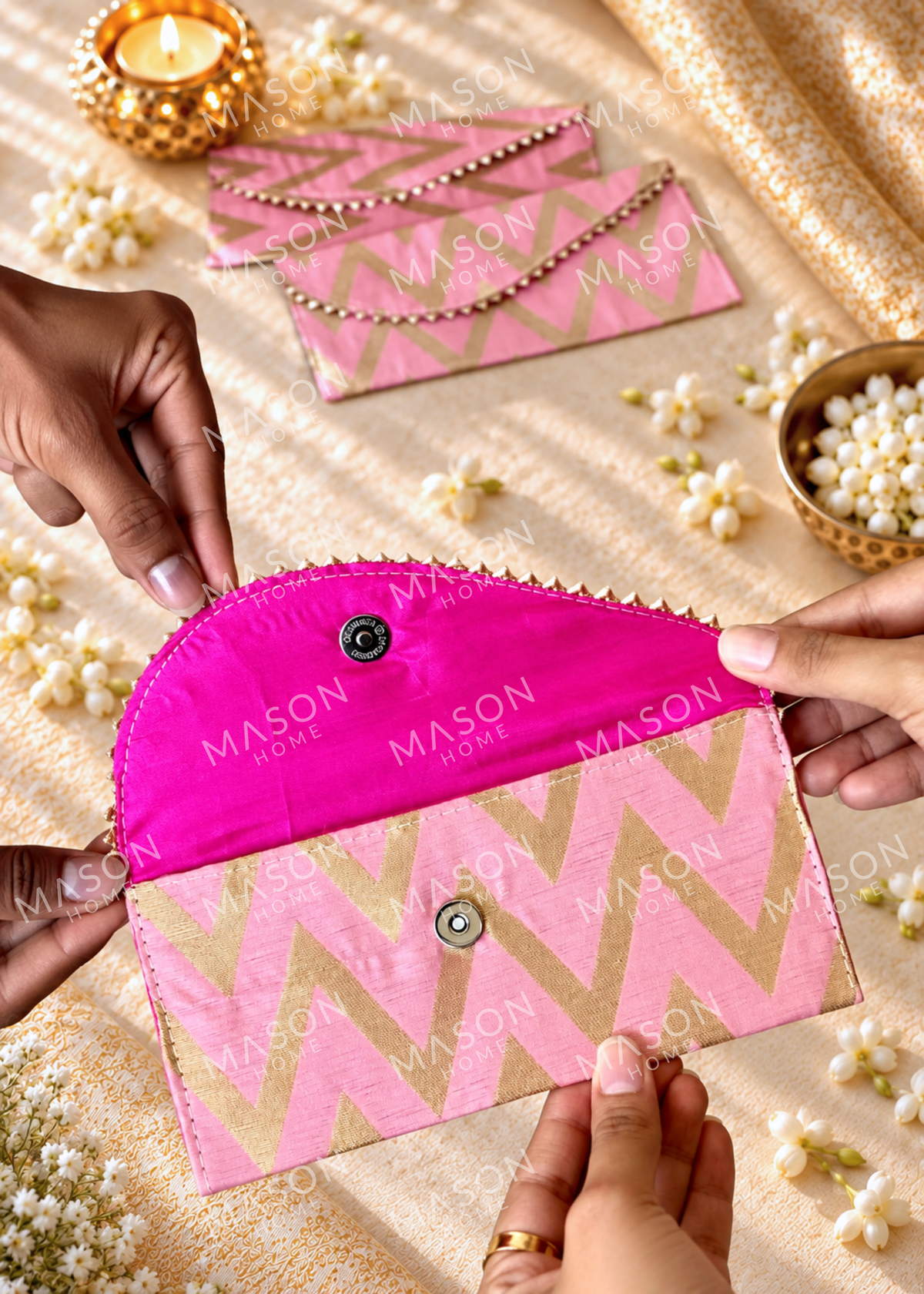 Festive Evara Envelope Pink - Set of 5
