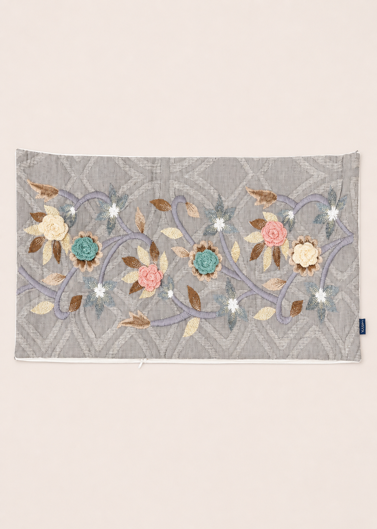 Slate Bloom Cushion Cover