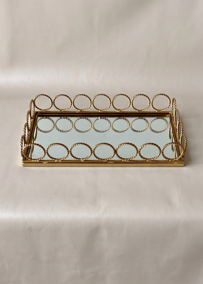 Braided Gold Mirror Tray