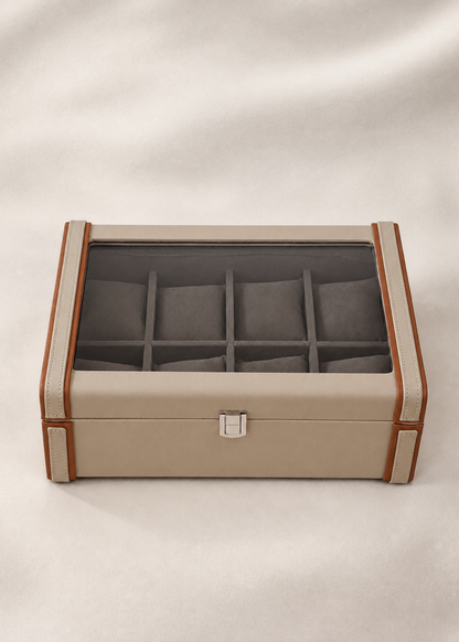 Naples Taupe Watch Box - 8 Slots