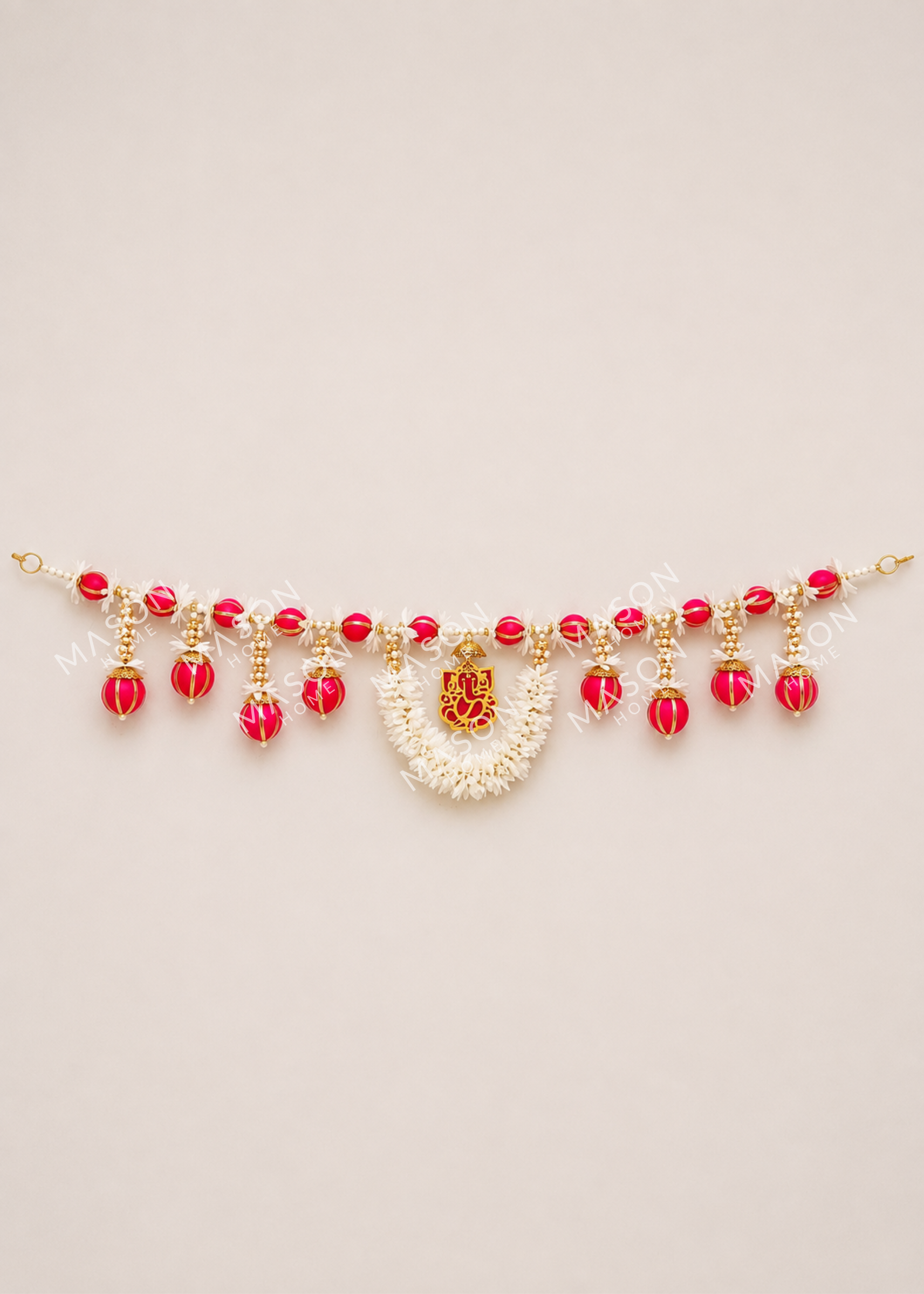Festive Ganpati Floral Dark Pink Toran