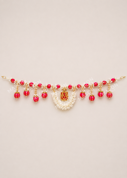 Festive Ganpati Floral Dark Pink Toran